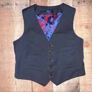 Boys tuxedo vest SZ 10 Baker By Ted Baker